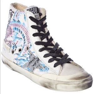 LIKE NEW! Golden Goose Francy Leather & Suede Trim Hi Top Sneaker